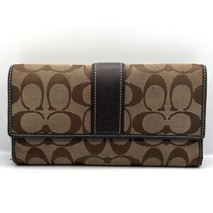 COACH Brown Signature Canvas Wallet